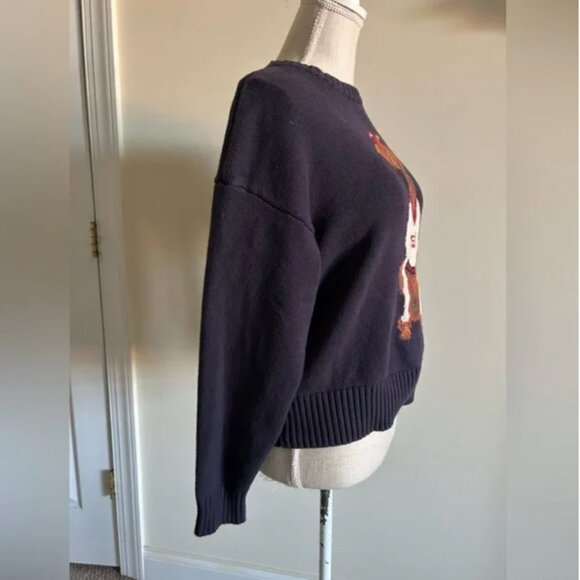 Anthropologie Porridge Jolene Pullover Blue Sweater Americana Dog size XS - Picture 4 of 9